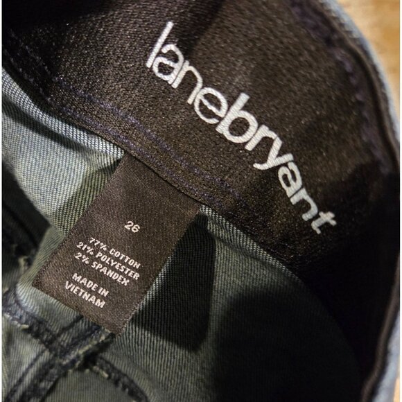 Lane Bryant Skirt Denim Jean Button Front Pencil Women Plus Sz 26W Tummy Control - Picture 11 of 13